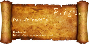Pap Éneás névjegykártya